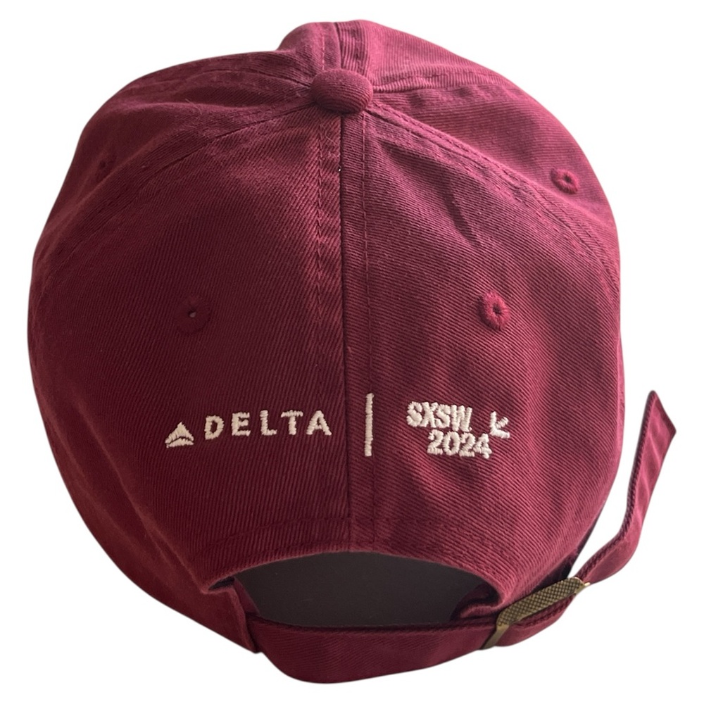 RARE - Delta Airlines SXSW In My Connection Era Burgundy Hat - Picture 2 of 10